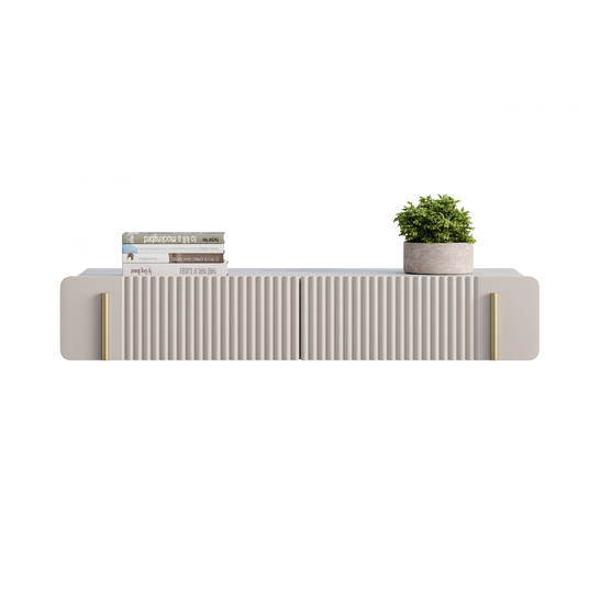 Wall Mounted Dressing Table Malmi - Cashmere / Crema Bianca / Gold