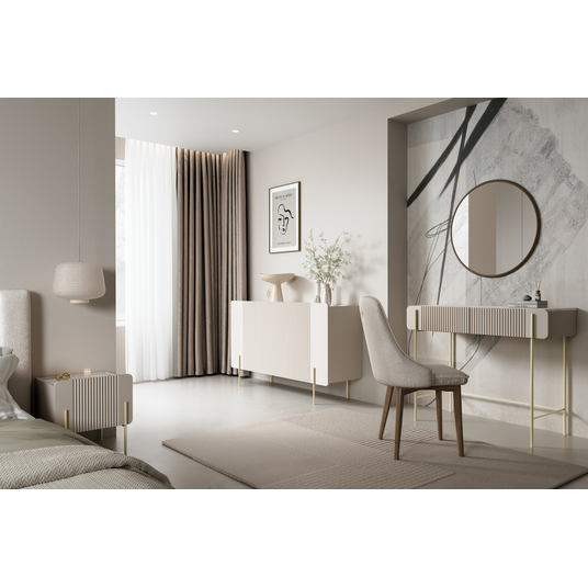 Riietuslaud Malmi - Cashmere / Crema Bianca / Kuldsed jalad
