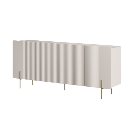 Chest Of Doors Malmi 200 Cm - Cashmere / Crema Bianca / Gold Legs
