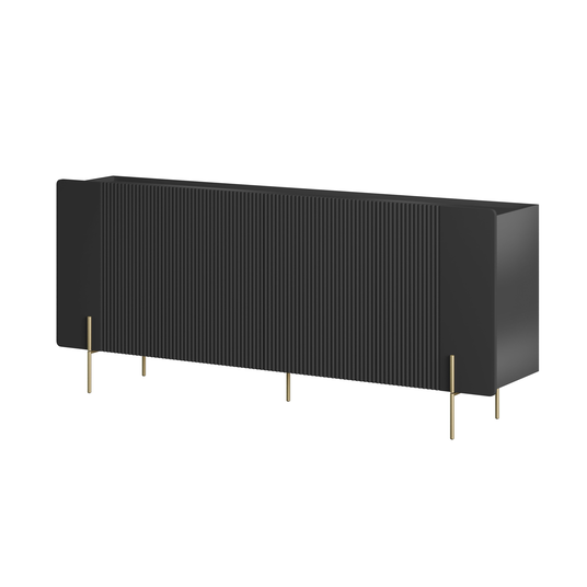 Chest Of Doors Malmi 200 Cm - Black / Gold Legs