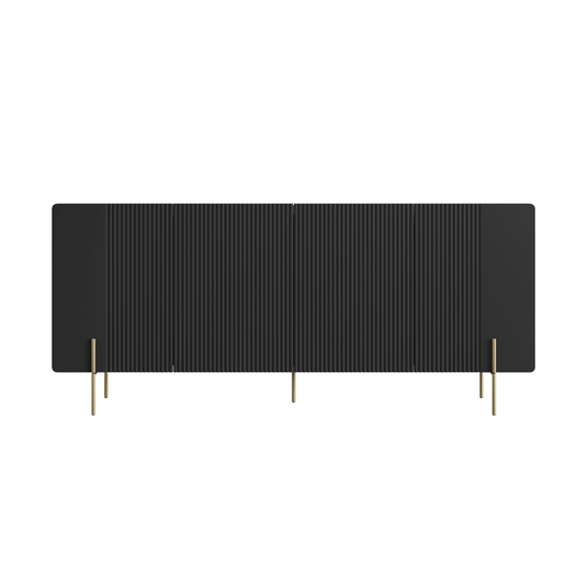 Chest Of Doors Malmi 200 Cm - Black / Gold Legs