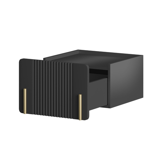 Wall Mounted Night Stand Malmi - Black / Gold