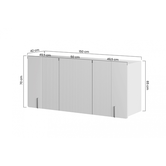Chest Of Doors Wall Mounted Malmi 150 Cm - Cashmere / Gold
