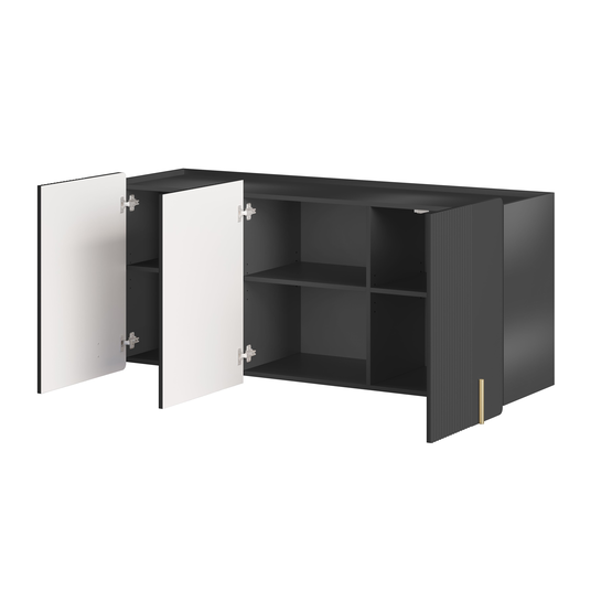 Chest Of Doors Wall Mounted Malmi 150 Cm - Black / Gold