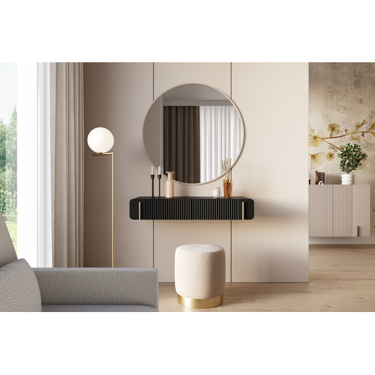 Wall Mounted Dressing Table Malmi - Black / Gold