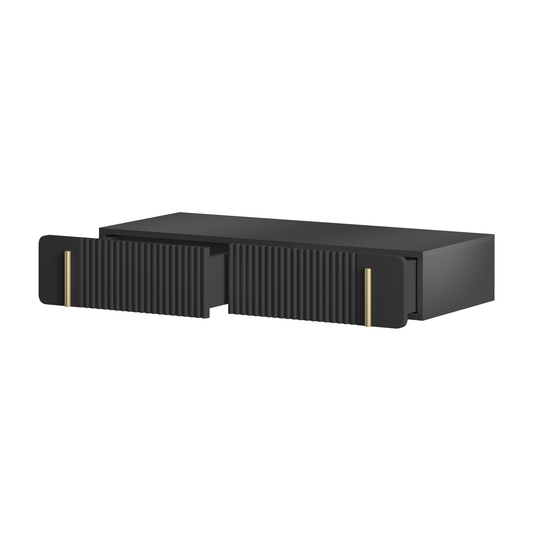 Wall Mounted Dressing Table Malmi - Black / Gold