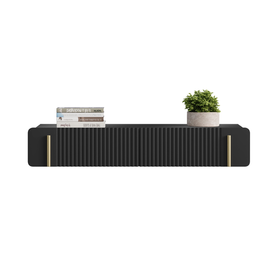 Wall Mounted Dressing Table Malmi - Black / Gold