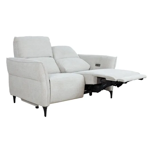 Recliner sofa MIAMI 2-seater with electric mechanism, light beige