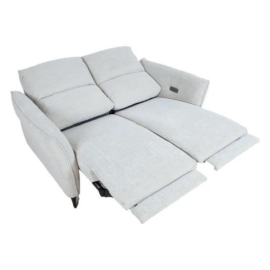 Recliner sofa MIAMI 2-seater with electric mechanism, light beige