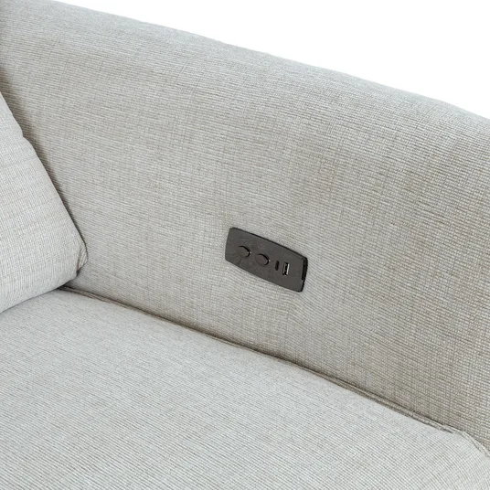 Recliner sofa MIAMI 2-seater with electric mechanism, light beige