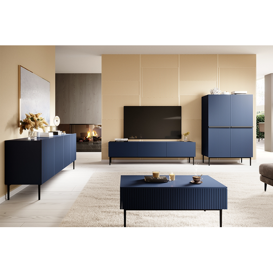 Sideboard Nicole - Wave Blue Mdf / Black Legs