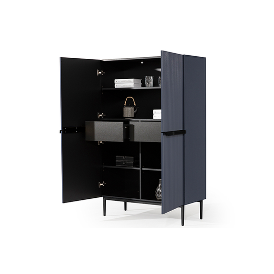Sideboard Nicole - Wave Blue Mdf / Black Legs