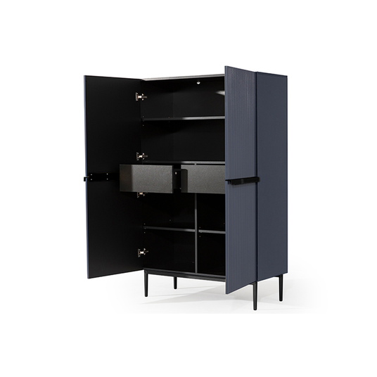 Sideboard Nicole - Wave Blue Mdf / Black Legs