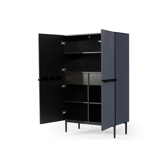 Sideboard Nicole - Wave Blue Mdf / Black Legs
