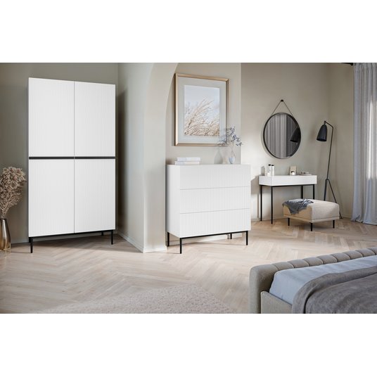 NICOLE sahtlikapp 100 3SZ - valge matt / must raam
