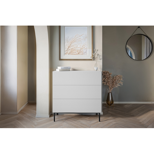 NICOLE sahtlikapp 100 3SZ - valge matt / must raam