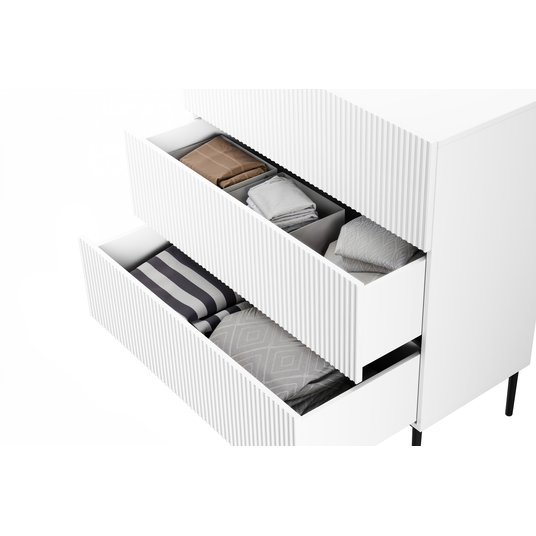 NICOLE sahtlikapp 100 3SZ - valge matt / must raam