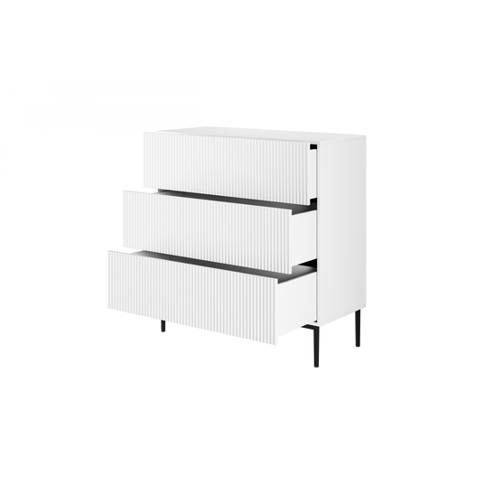 NICOLE sahtlikapp 100 3SZ - valge matt / must raam