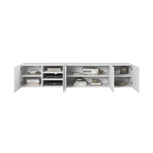 Tv Set Wall Mounted Asha 200 Cm - White Mat