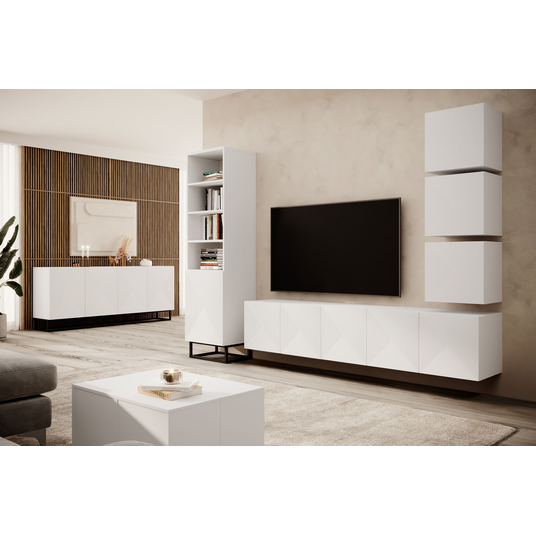 Tv Set Wall Mounted Asha 200 Cm - White Mat