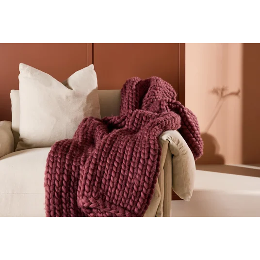 Kate Throw 170 x 130 cm - / Burgundy Polyester
