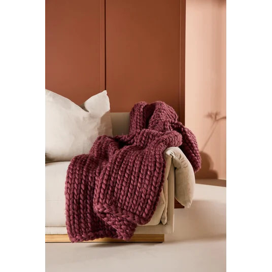 Kate Throw 170 x 130 cm - / Burgundy Polyester