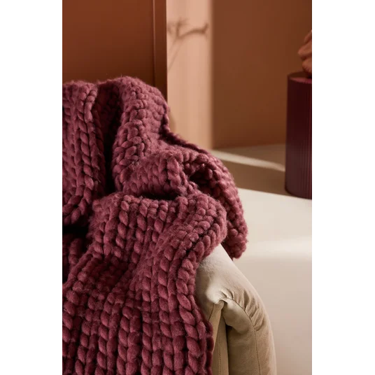 Kate Throw 170 x 130 cm - / Burgundy Polyester