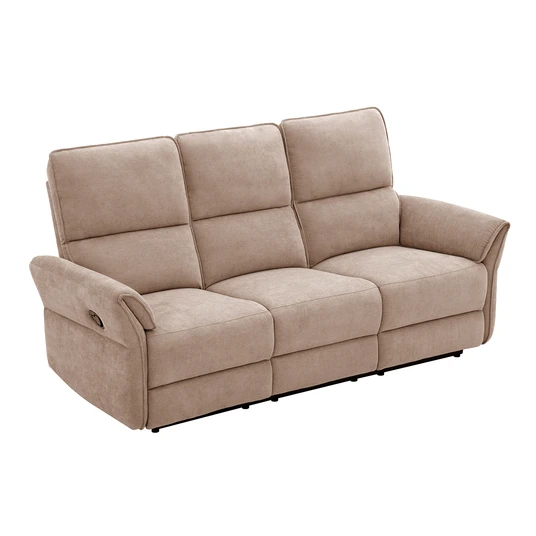 Recliner sofa DAMIKA 3-seater with electric mechanism, light brown