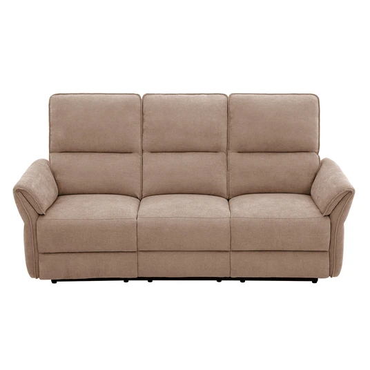 Recliner sofa DAMIKA 3-seater with electric mechanism, light brown