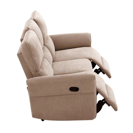 Recliner sofa DAMIKA 3-seater with electric mechanism, light brown