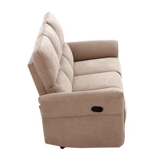 Recliner sofa DAMIKA 3-seater with electric mechanism, light brown