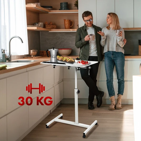 Maclean mobiilne laua-/laptopstatiiv, valge, reguleeritav kõrgus 59-89 cm, max. 30 kg , MC-121 W