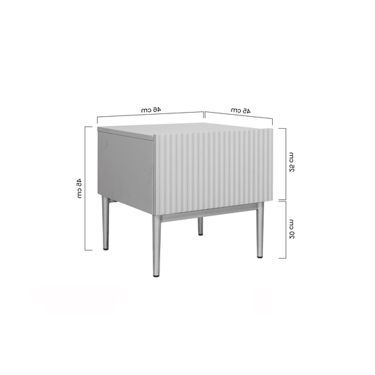 Set Of Night Stand Nicole 2 Pcs. - Black Mat / Black Legs