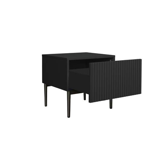 Set Of Night Stand Nicole 2 Pcs. - Black Mat / Black Legs