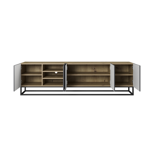 Tv Set Asha 200 Cm With Metal Legs - Artisan / Rivier Stone Mat