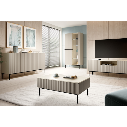 Coffee Table Nicole - Cashmere / Black Legs