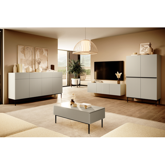 Coffee Table Nicole - Cashmere / Black Legs