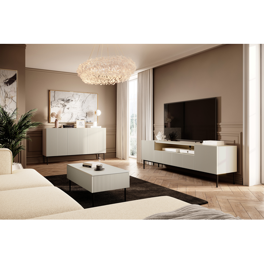 Coffee Table Nicole - Cashmere / Black Legs