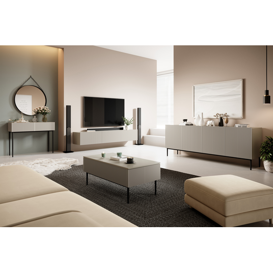 Coffee Table Nicole - Cashmere / Black Legs