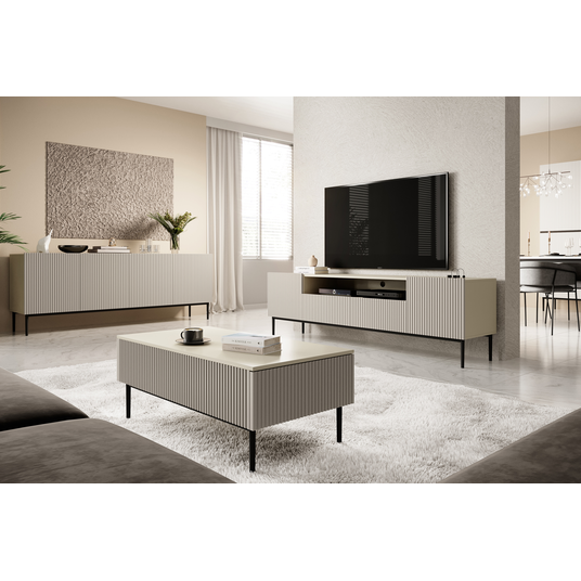 Coffee Table Nicole - Cashmere / Black Legs