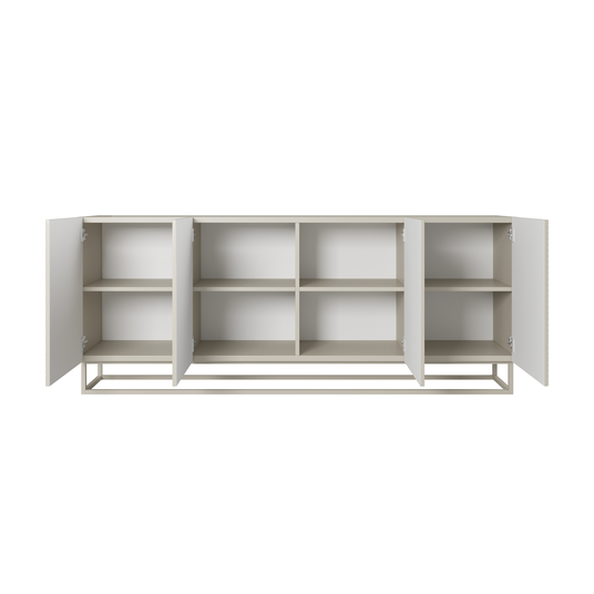 Chest Of Doors 200 Cm Asha With Metal, Cashmere Legs - Cashmere