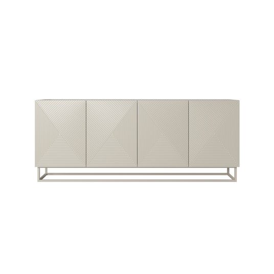 Chest Of Doors 200 Cm Asha With Metal, Cashmere Legs - Cashmere