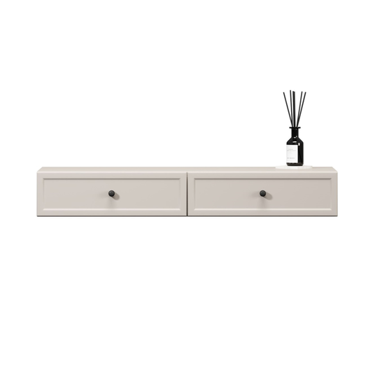 Wall Mounted Dressing Table Lorini - Cashmere / Black Handles