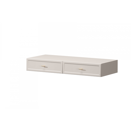 Wall Mounted Dressing Table Lorini - Cashmere / Gold Handles T-bar