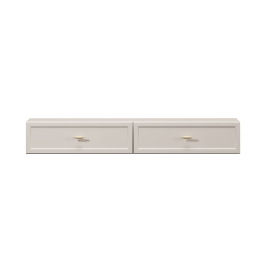 Wall Mounted Dressing Table Lorini - Cashmere / Gold Handles T-bar