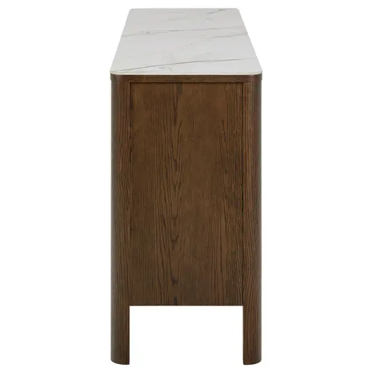 Southampton sideboard, Top ceramic cream Talvera, Base oak veneer smoke, 160x40x75 cm