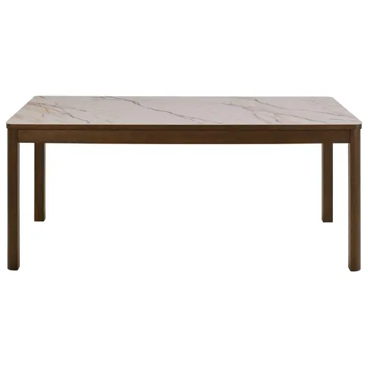 Southampton dining table, Top ceramic cream Talvera, Base oak veneer smoke, 180x90x75 cm