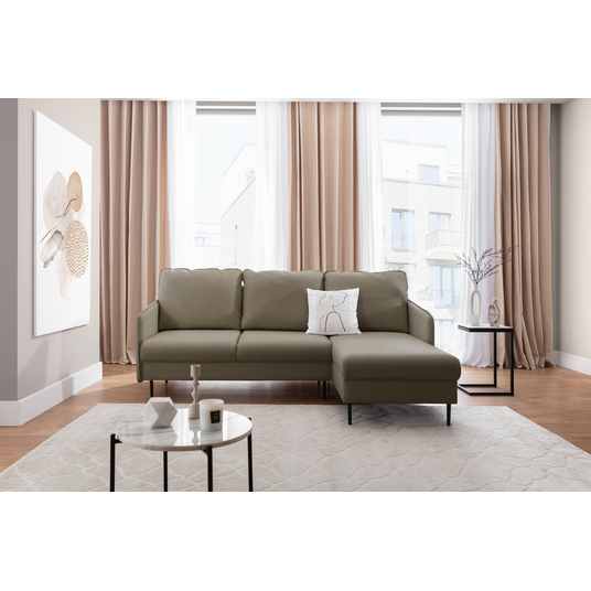 Corner With The Sleeping Area Taila Mini / Velluto 3 / Black Legs / Right Side