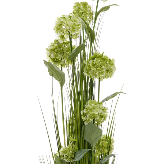Kunstlill IN GARDEN H120cm, roheline hortensia, rohukõrred potis