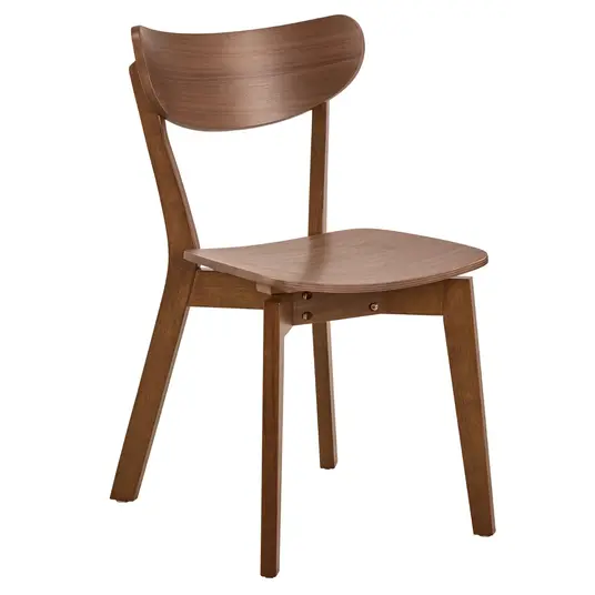 Roxby dining table set, Top walnut veneer matt, Base rubberw. walnut stain, Ø105x76 cm